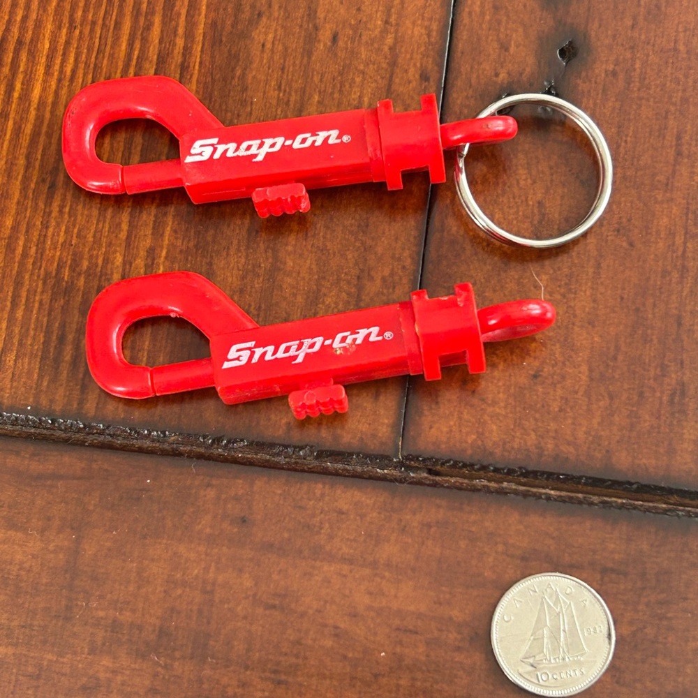 Vintage Snap-on Red Keychain Hooks (Set of 2)